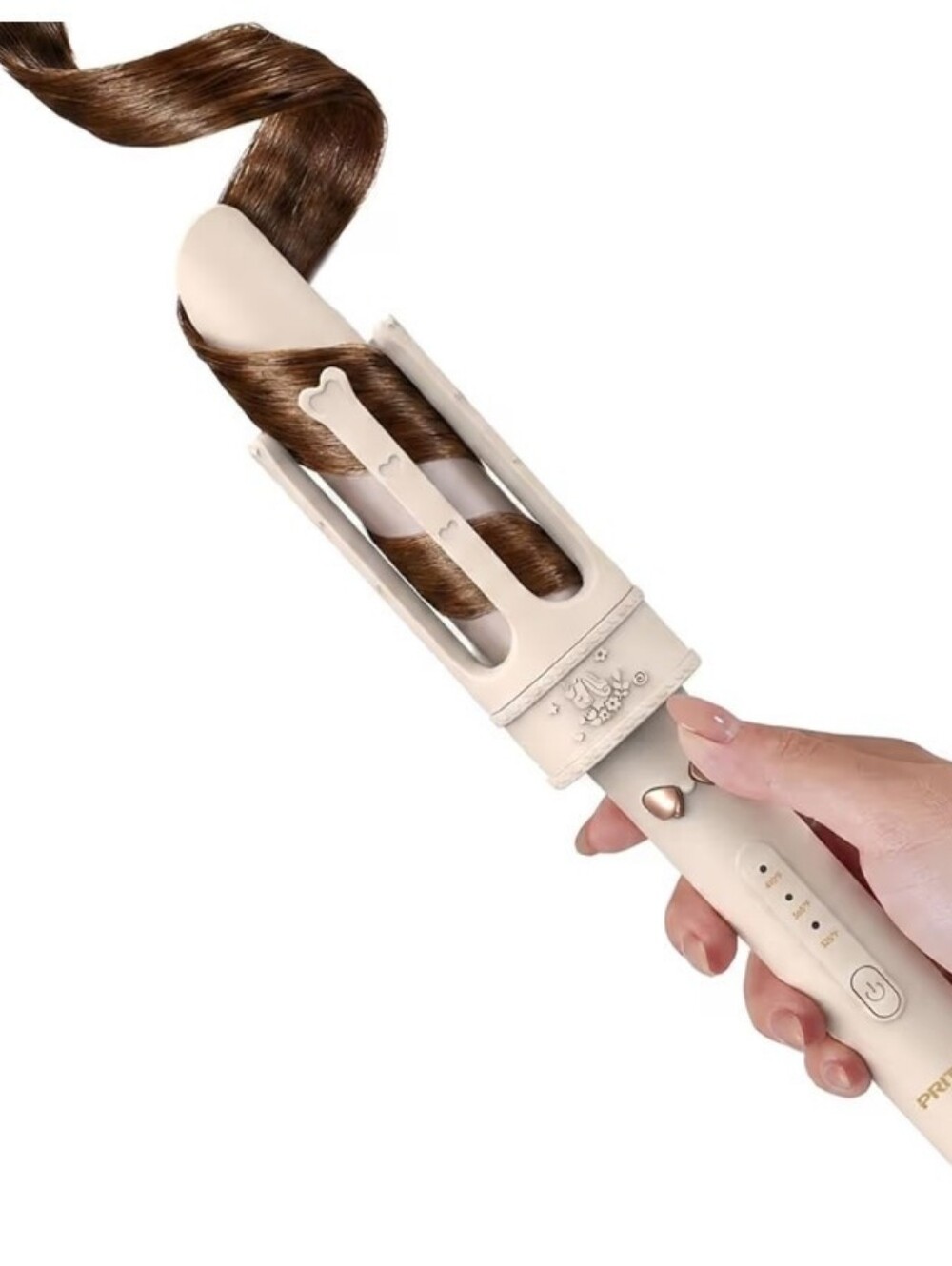 Automatic Rotating Curling Iron Beach Waves Anti Scald/Tangle Dual Voltage 1.25"